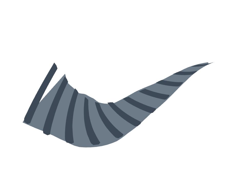 Funnel cloud drawn along one curved stroke