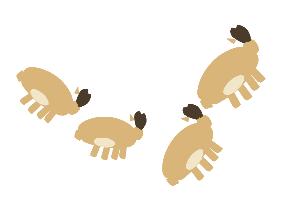 Gazelle drawn along a curved stroke
