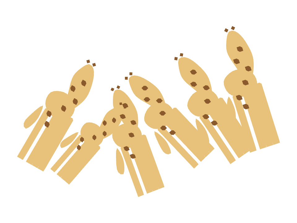 Giraffe drawn along a curved stroke