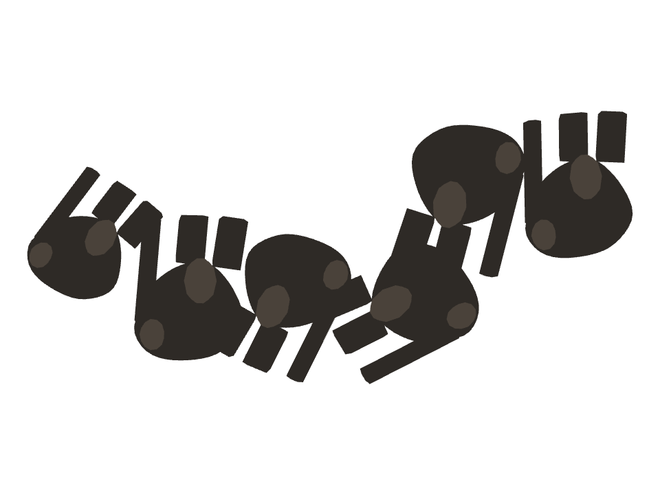 Gorilla drawn along a curved stroke