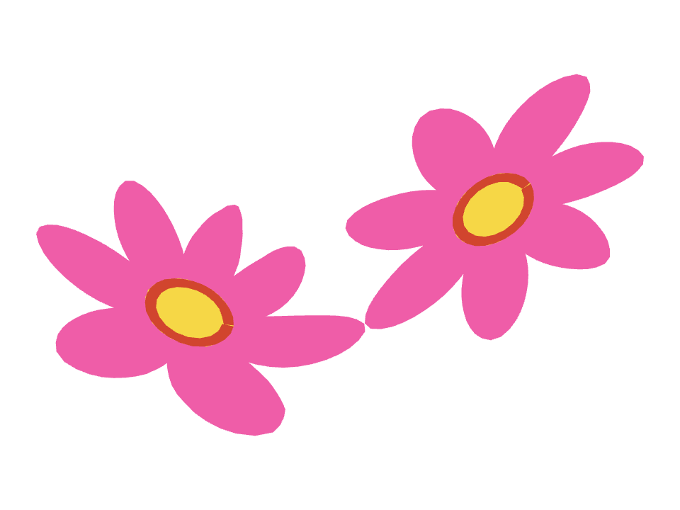 Groovy Flower drawn along a curved stroke