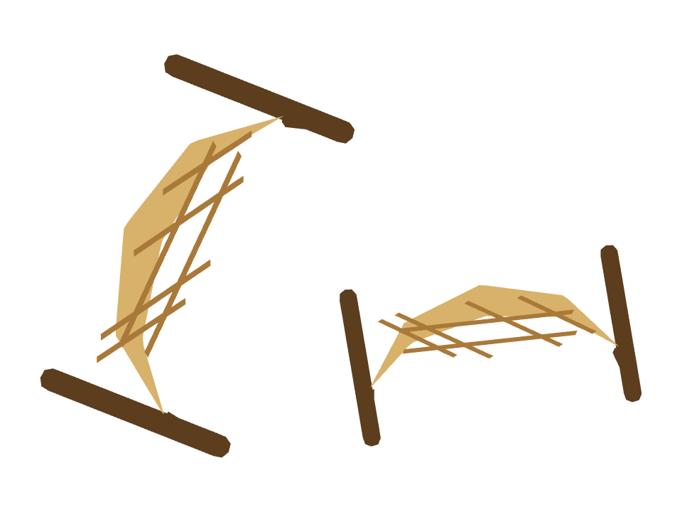 Hammock drawn along one curved stroke
