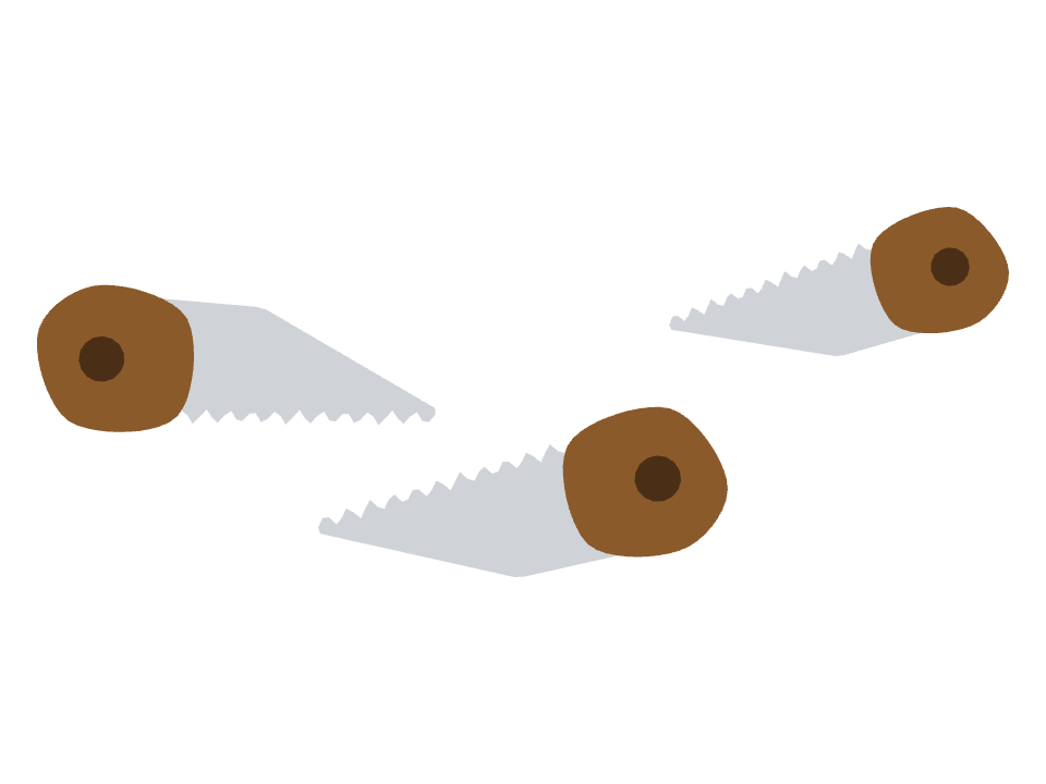 Hand Saw drawn along one curved stroke