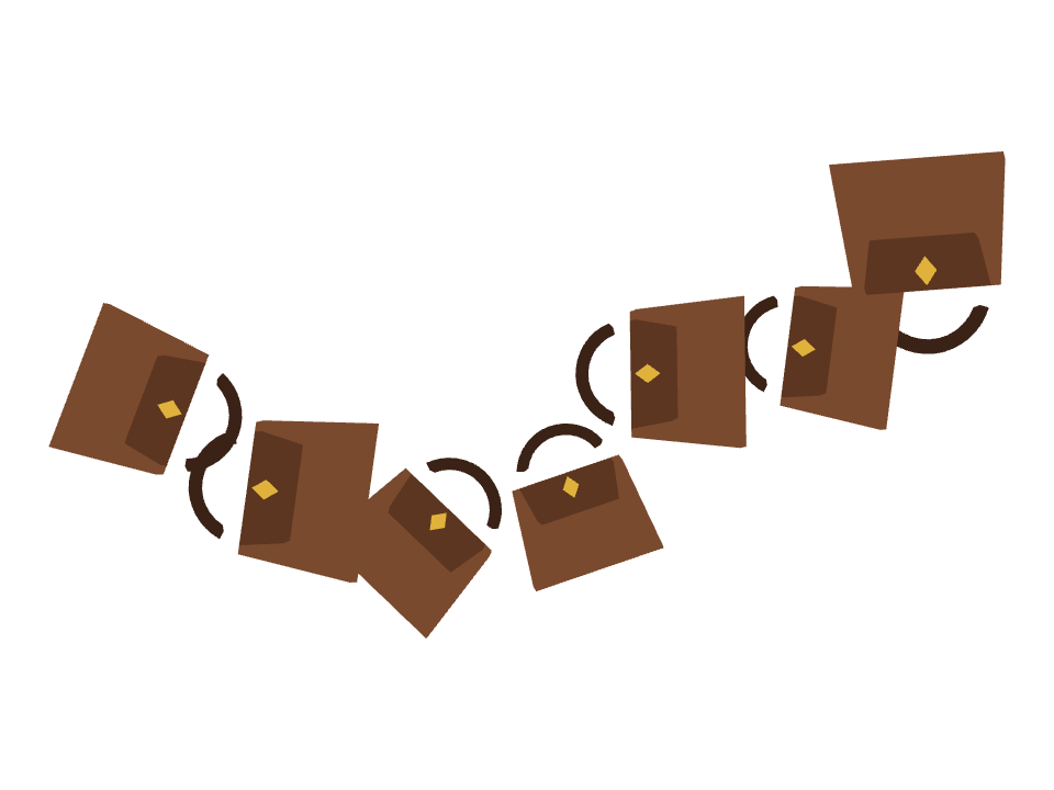 Handbag drawn along one curved stroke