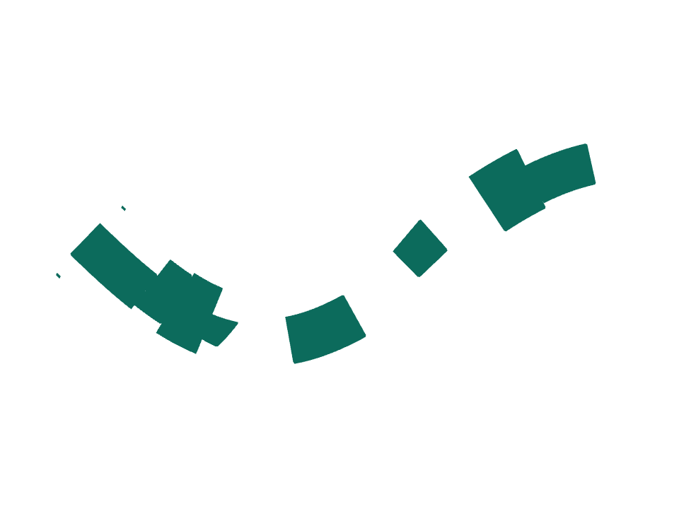 Hard edge drawn along one curved stroke