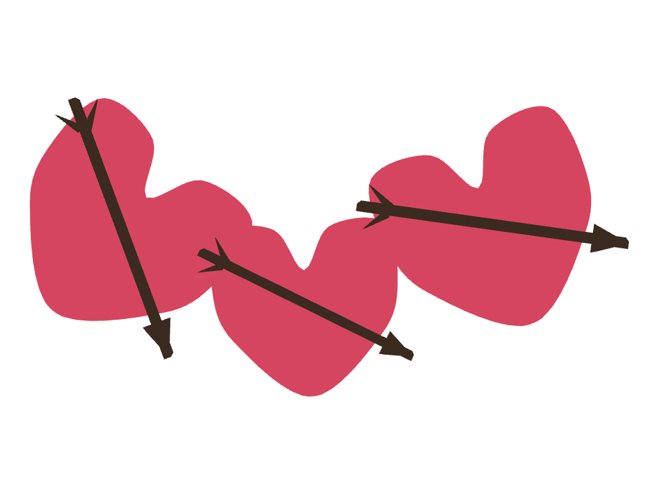 Heart with Arrow drawn along a curved stroke