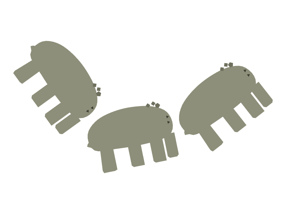 Hippo drawn along a curved stroke
