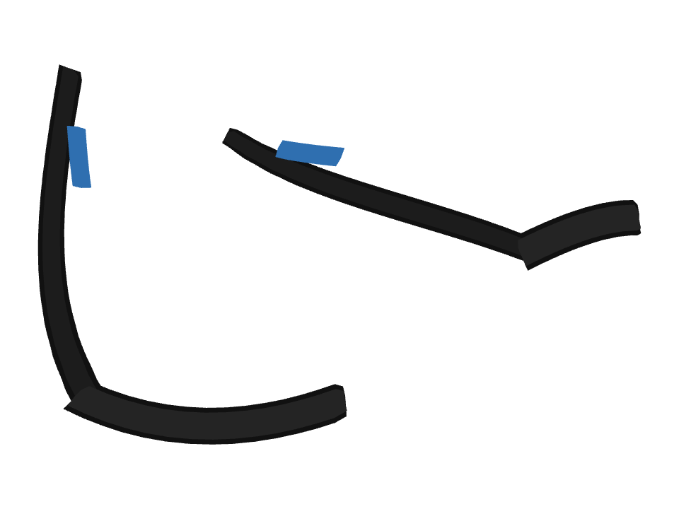 Hockey Stick drawn along one curved stroke