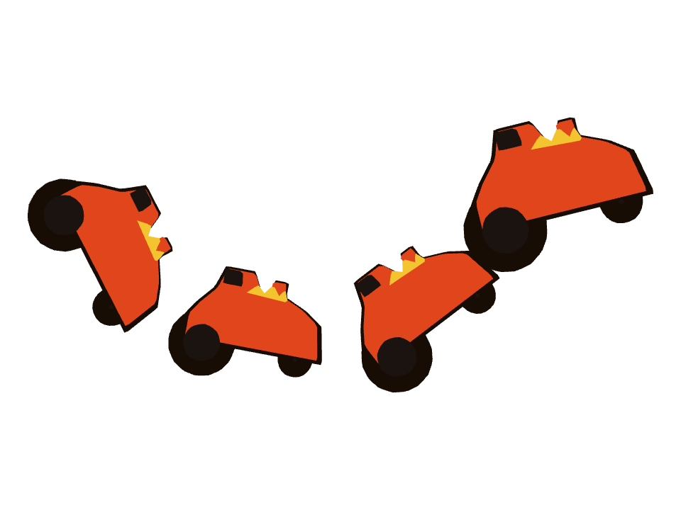 Hot Rod drawn along a curved stroke