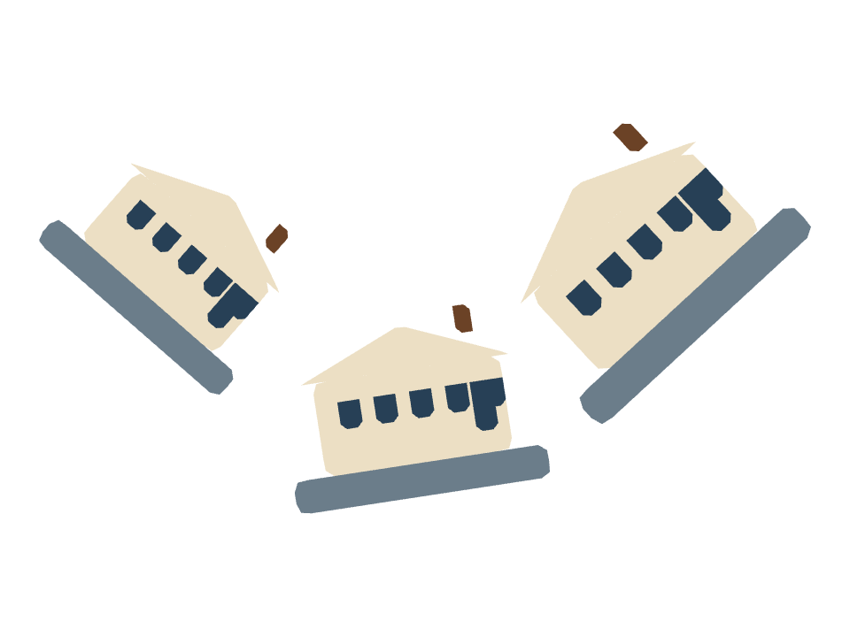 Houseboat drawn along a curved stroke