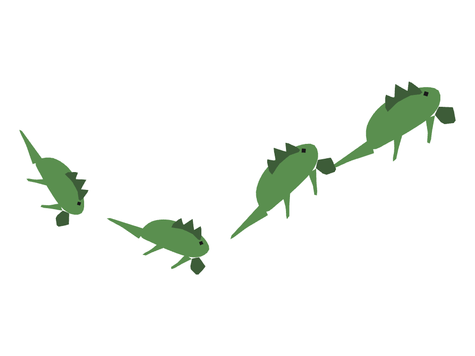 Iguana drawn along one curved stroke