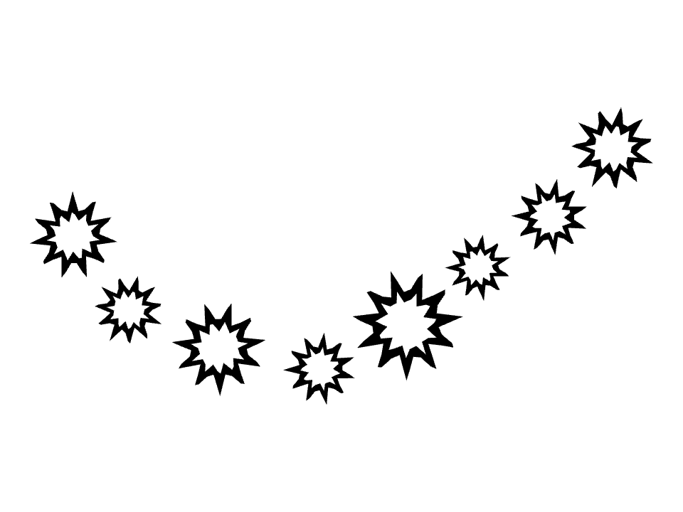 Impact rings drawn along a curved stroke
