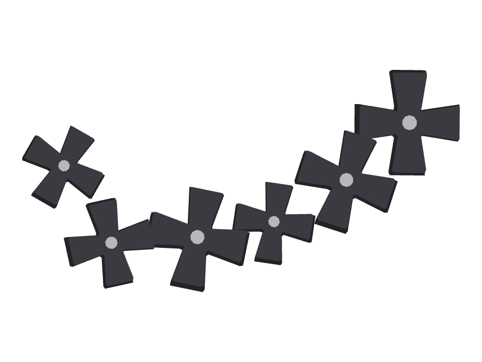 Iron Cross drawn along a curved stroke