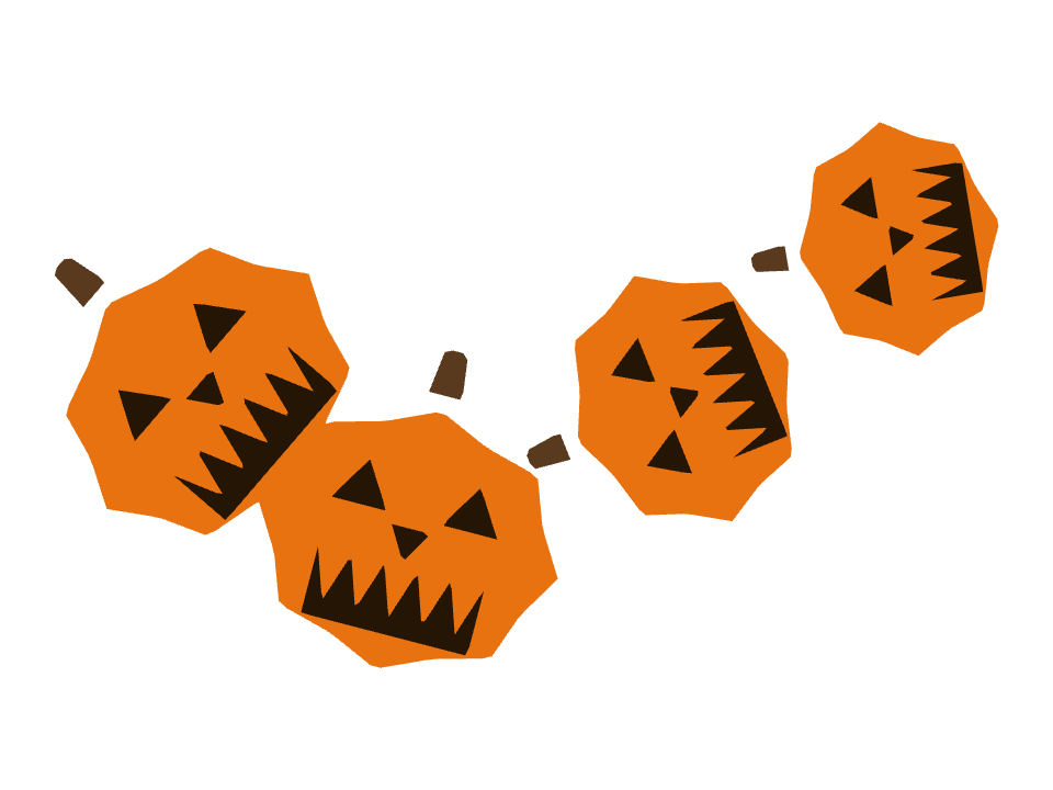 Jack O Lantern Face drawn along a curved stroke