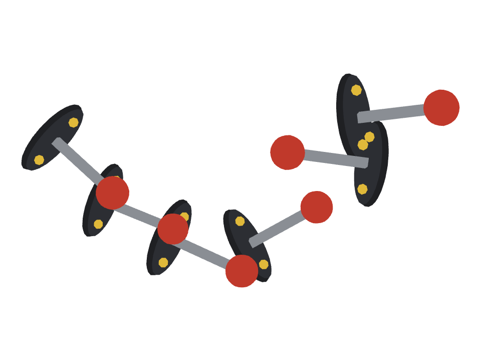 Joystick drawn along a curved stroke