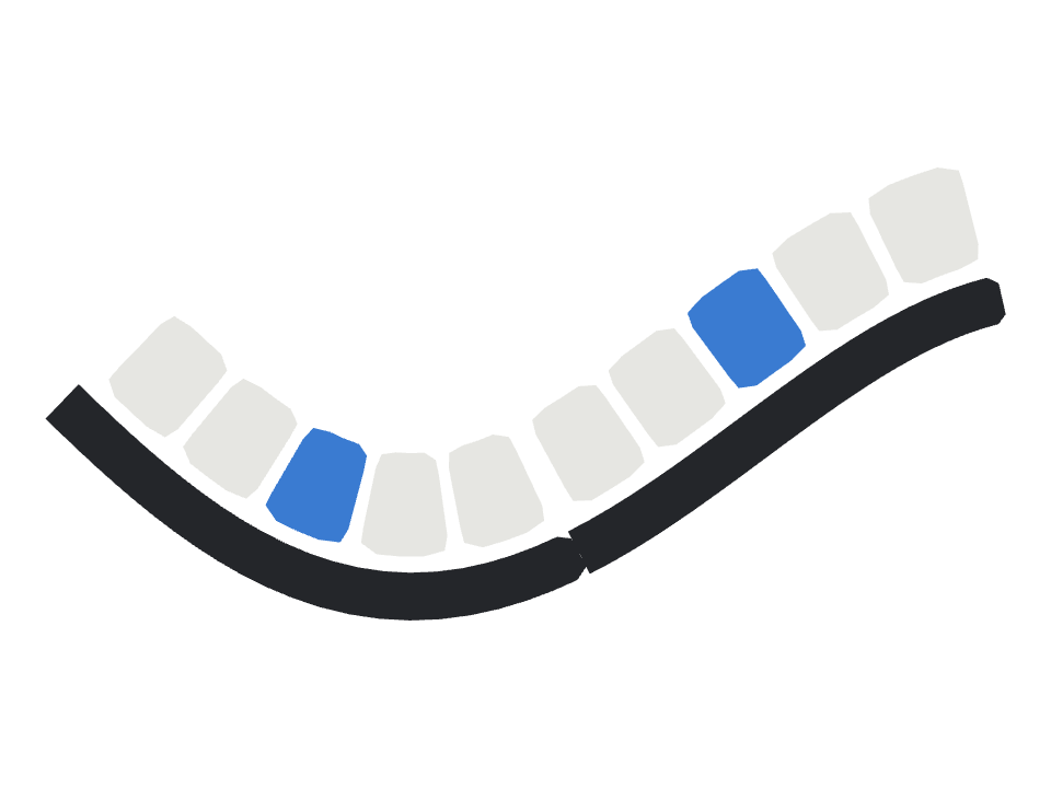 Keyboard drawn along a curved stroke