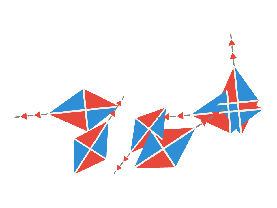 Kite drawn along one curved stroke