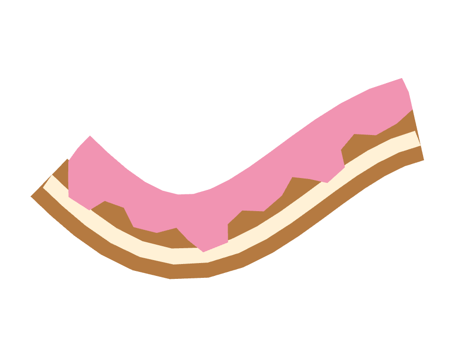 Layer cake drawn along one curved stroke