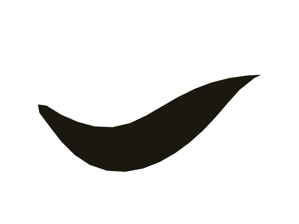 Leaf drawn along one curved stroke