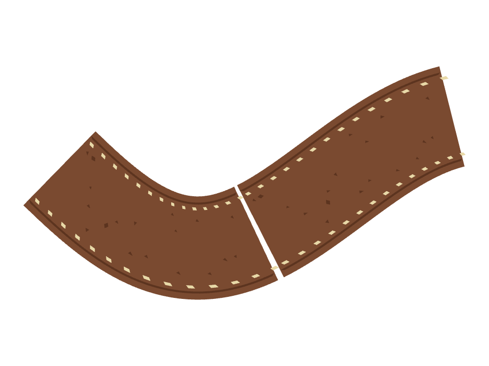 Leather Stitch drawn along a curved stroke