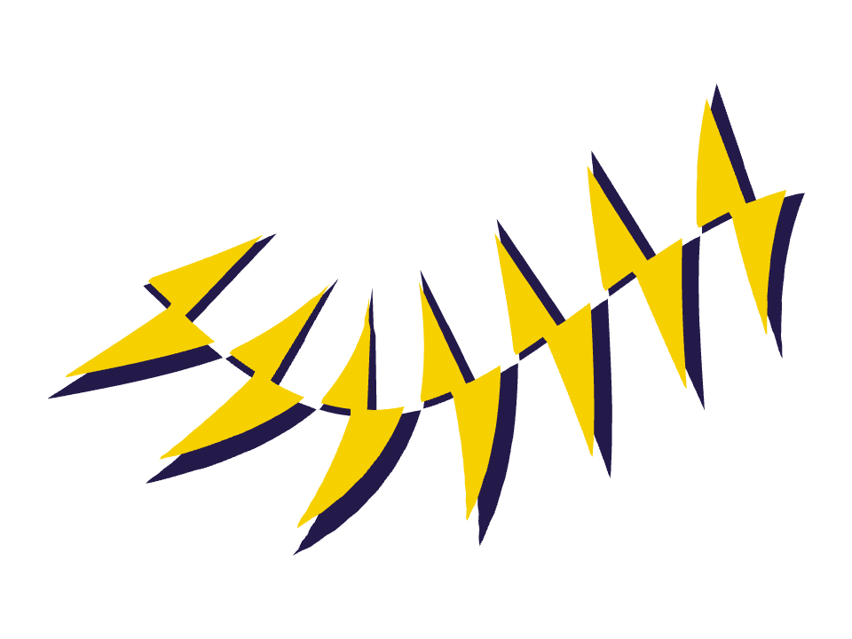 Lightning Bolt Retro drawn along a curved stroke
