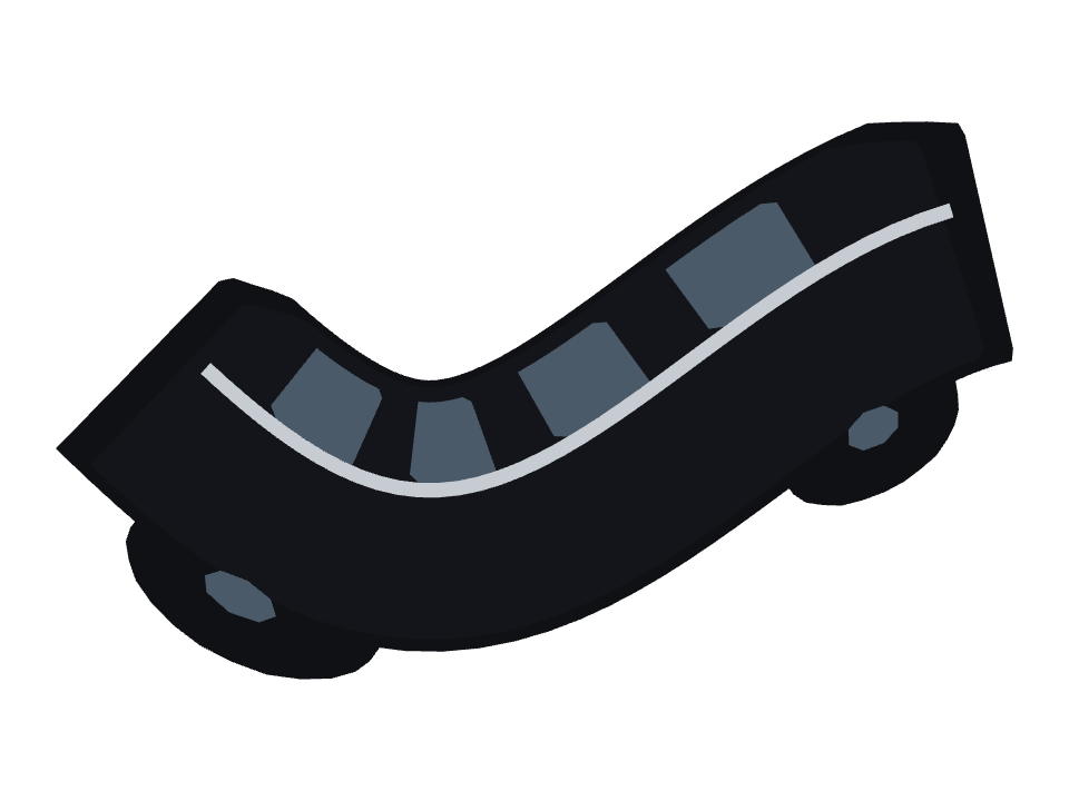 Limousine drawn along a curved stroke