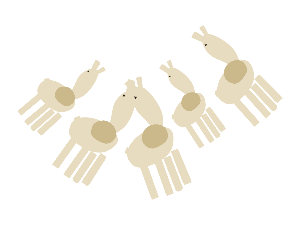 Llama drawn along a curved stroke