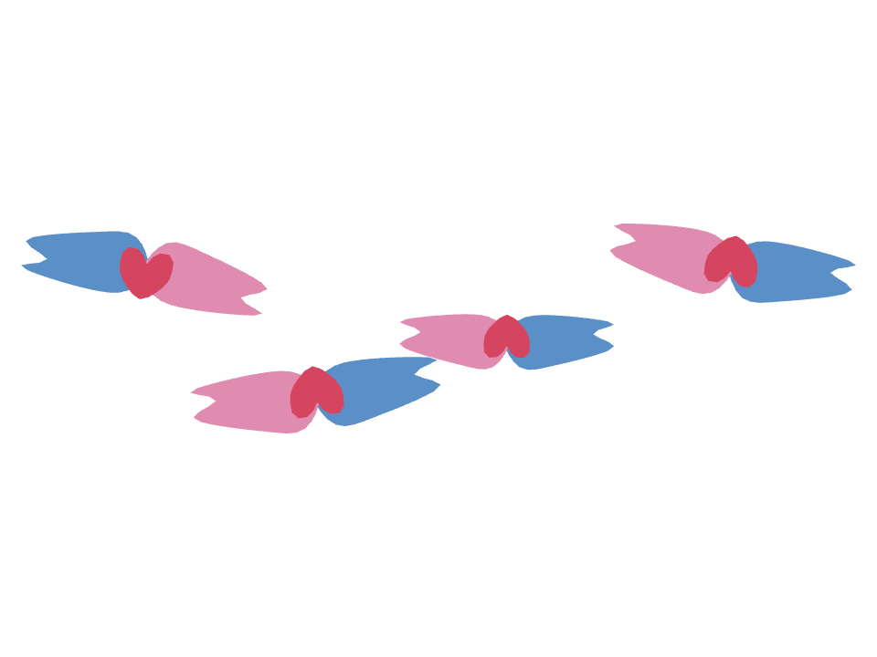 Love Birds drawn along a curved stroke