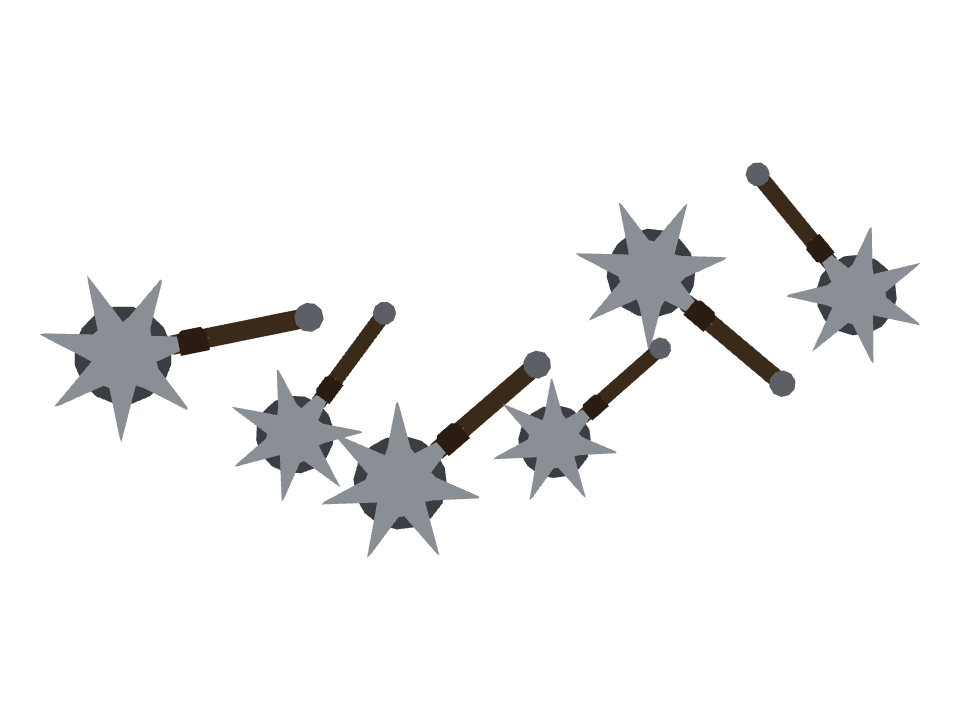 Mace drawn along a curved stroke