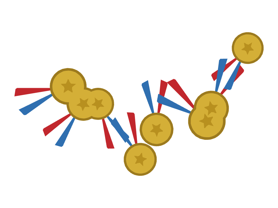 Medal Ribbon drawn along one curved stroke
