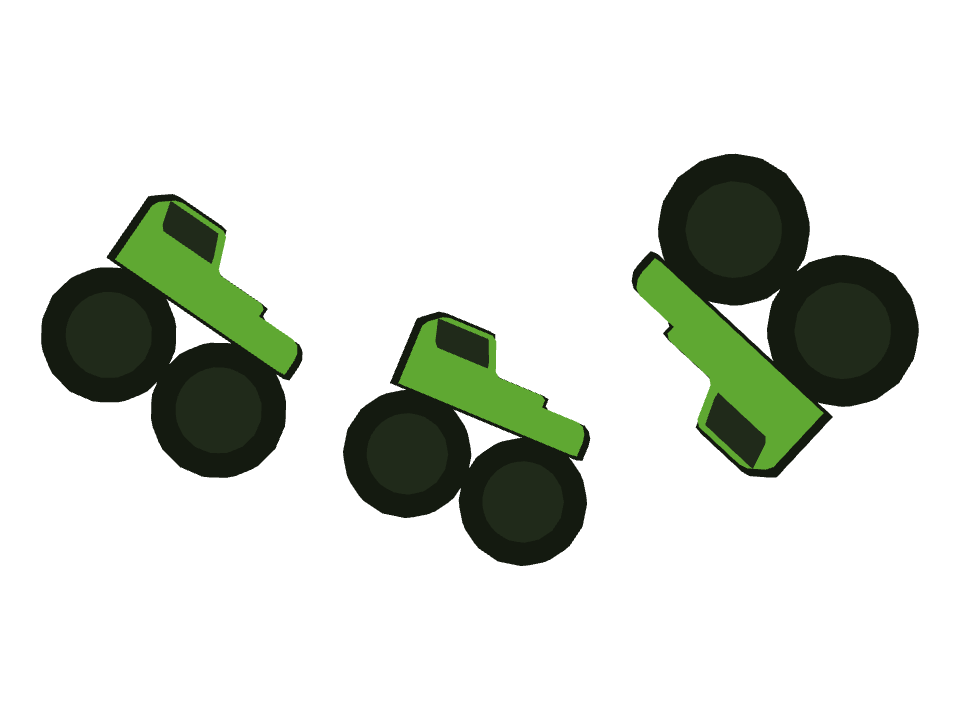 Monster Truck drawn along a curved stroke