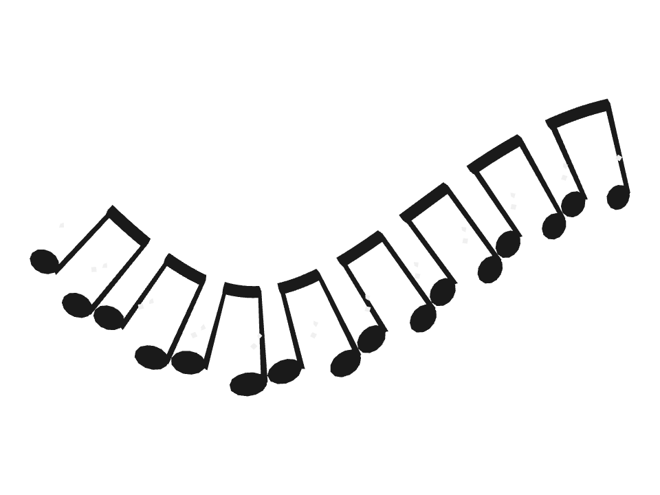 Music Note Cluster drawn along one curved stroke