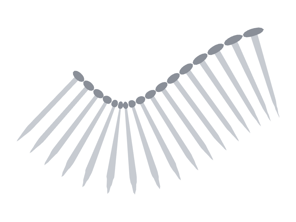 Nail drawn along one curved stroke