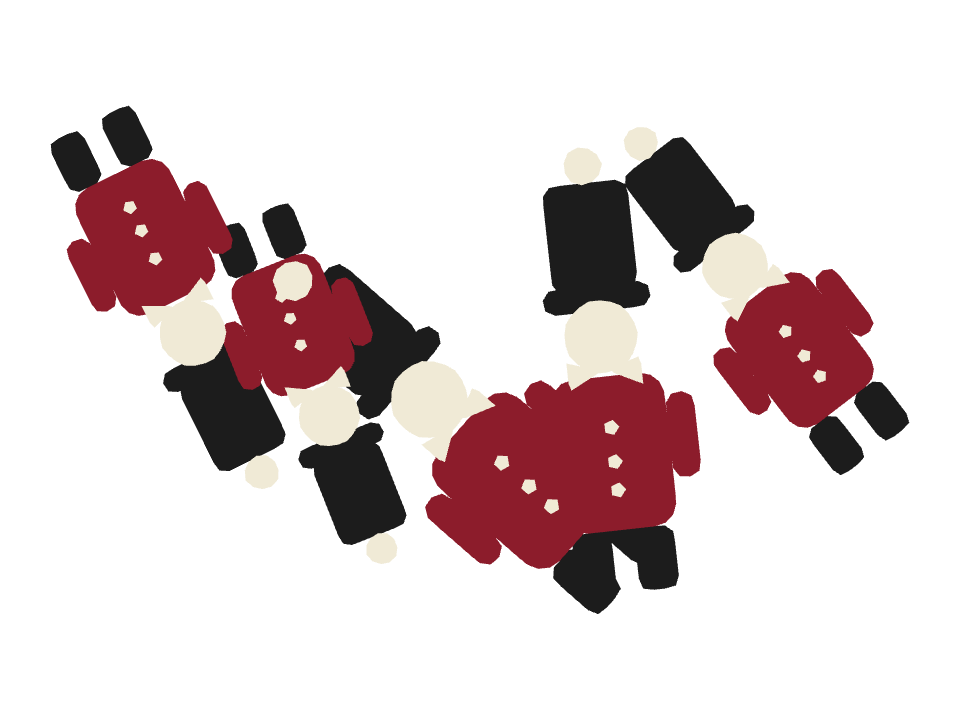 Nutcracker drawn along one curved stroke