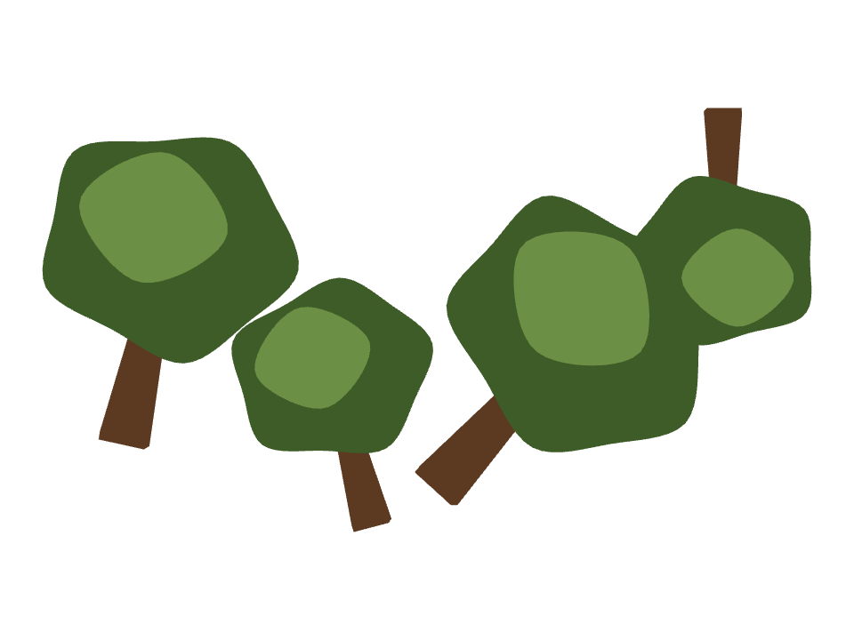 Oak Tree drawn along a curved stroke