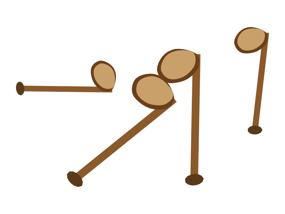 Oar drawn along one curved stroke