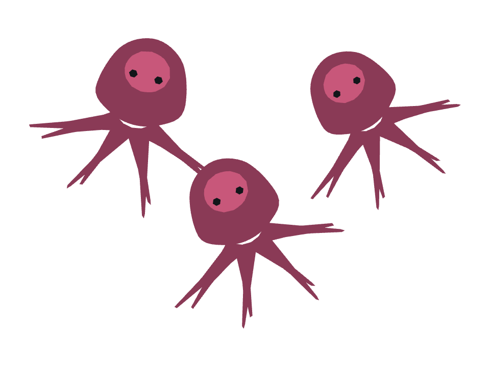 Octopus drawn along a curved stroke