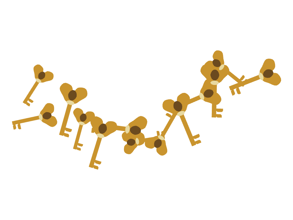 Ornate Key drawn along one curved stroke