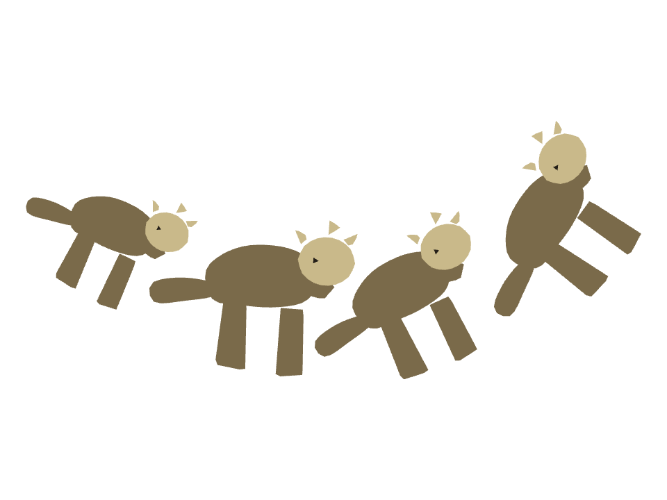 Pachycephalosaurus drawn along a curved stroke