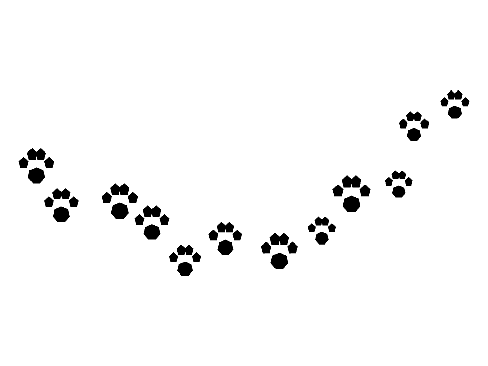 Paws drawn along one curved stroke