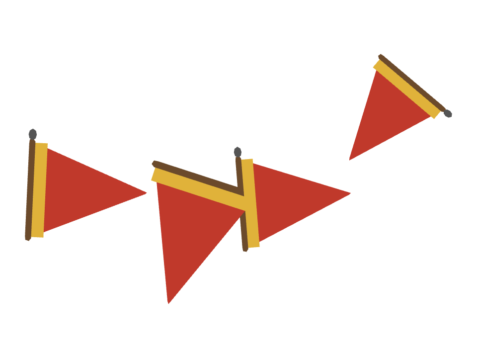 Pennant Banner drawn along a curved stroke