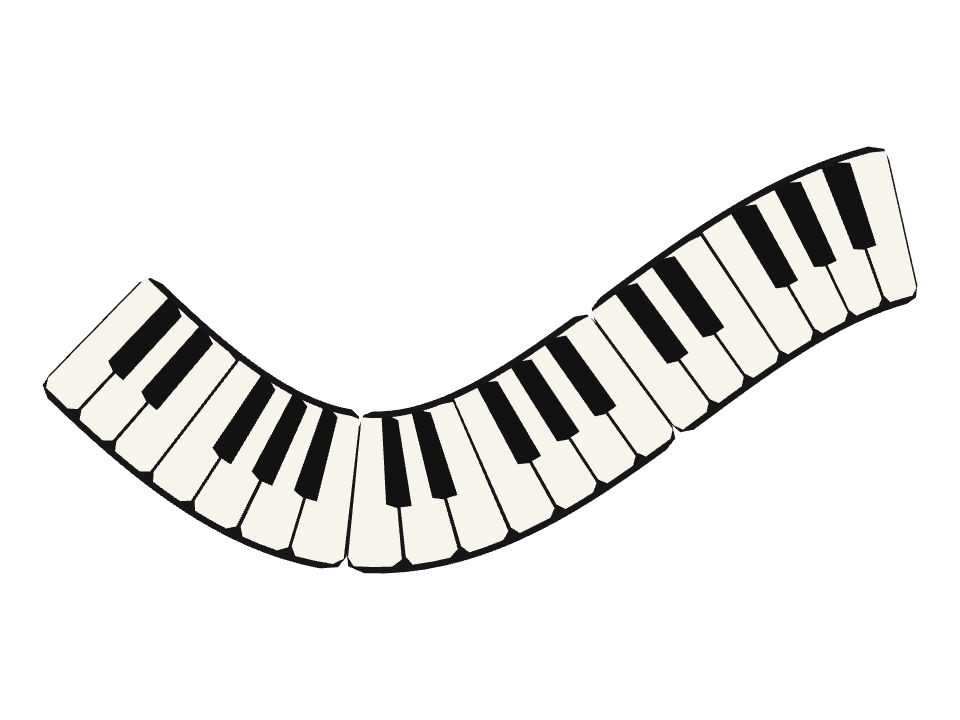 Piano Keys drawn along one curved stroke