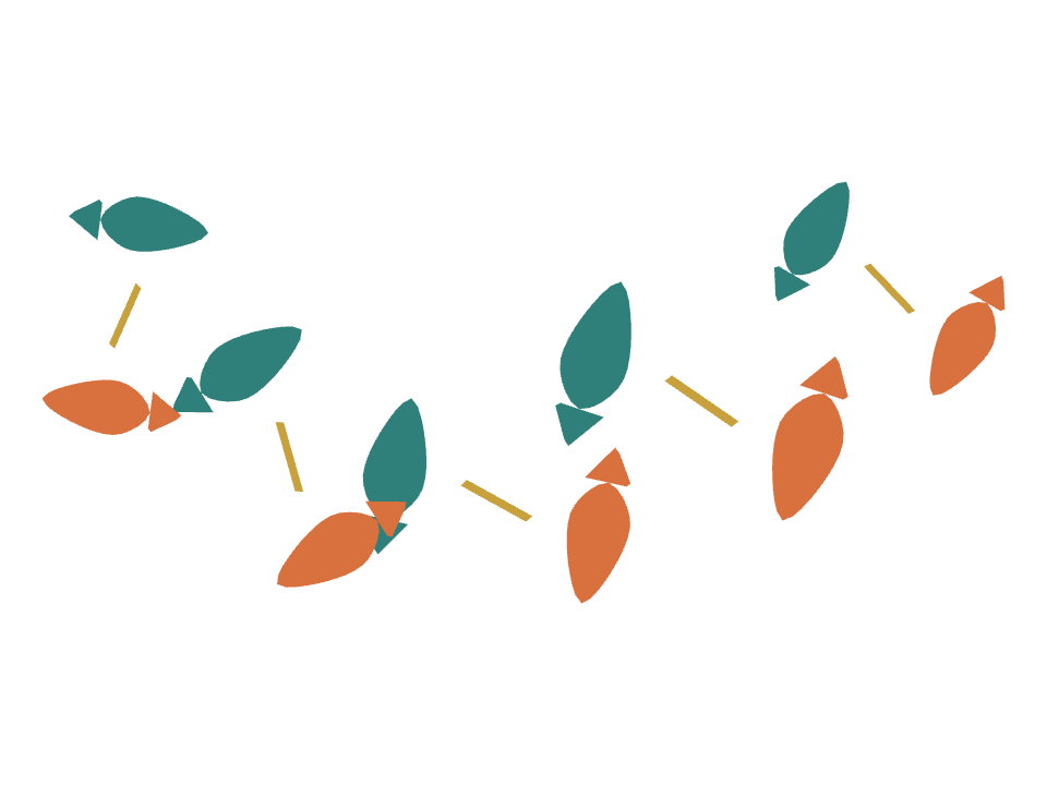 Pisces Fish drawn along one curved stroke