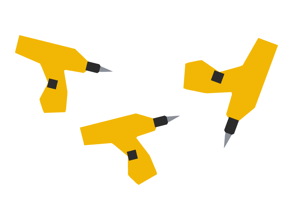 Power Drill drawn along one curved stroke