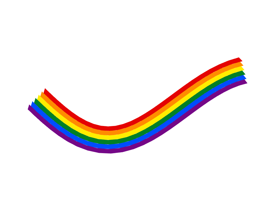 Pride drawn along one curved stroke