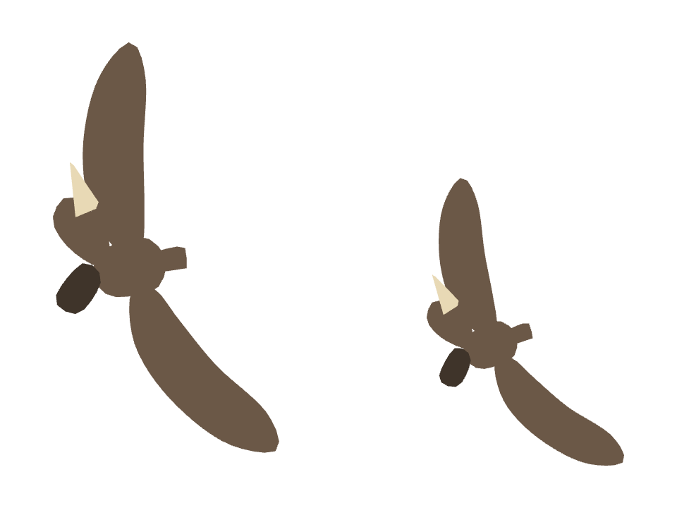 Pterodactyl drawn along a curved stroke