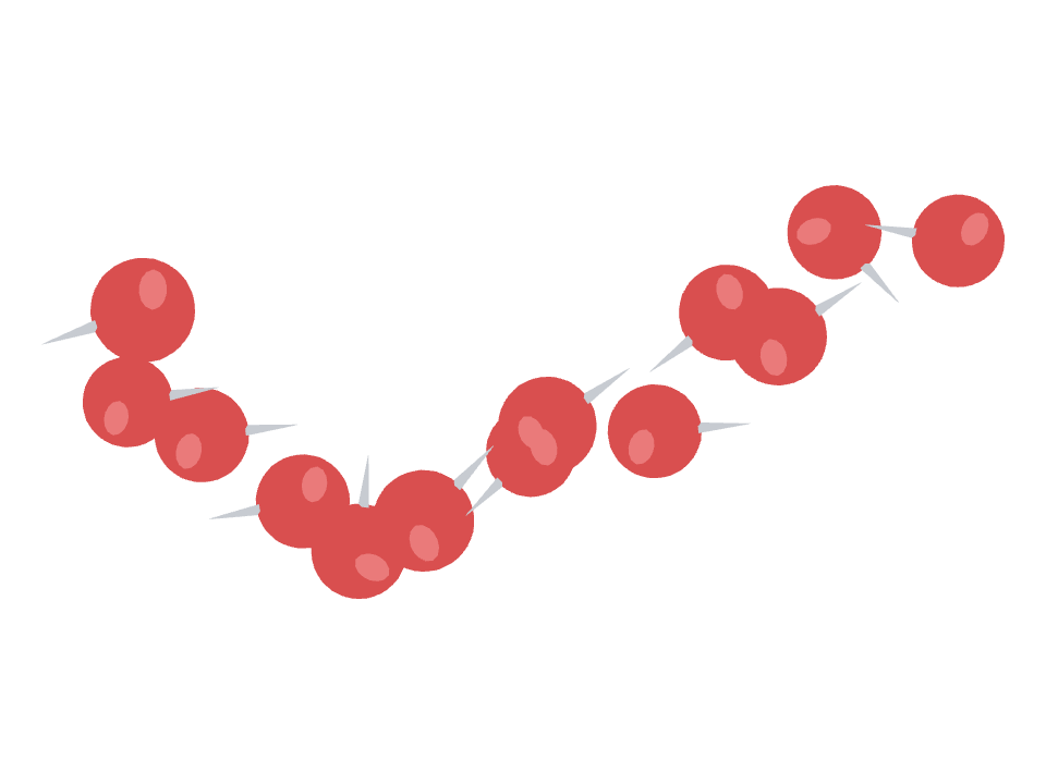 Push Pin drawn along one curved stroke