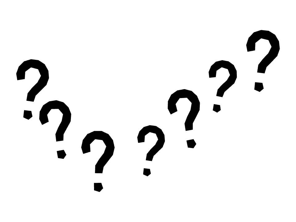 Query marks drawn along one curved stroke