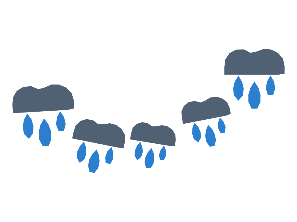 Rain cloud drawn along one curved stroke