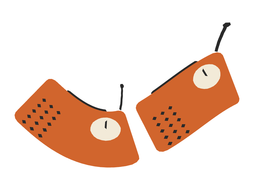 Retro Radio drawn along a curved stroke